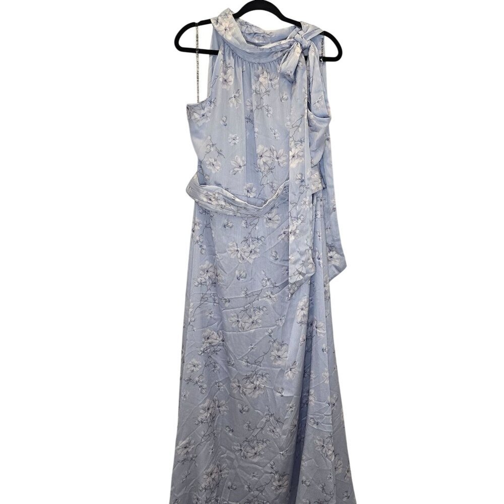 NWT Sachin & Babi Kayla Halter Wildflowers Blue Floral Sleeveless Holiday Dress - Picture 3 of 14